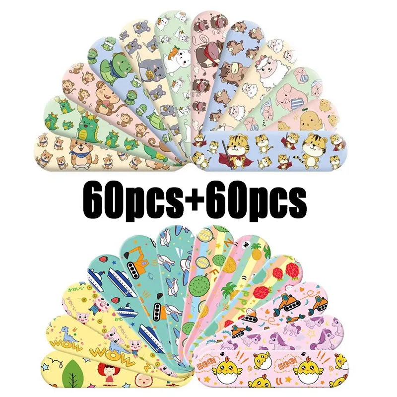 60–300 Stück niedlicher Cartoon-medizinischer Pflaster, wasserdicht, Wundpflaster, staubdicht, atmungsaktiv, Erste-Pflaster-Kleber für Kinder Image