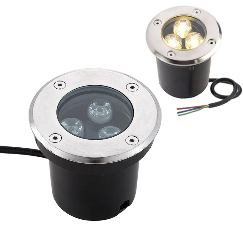 LED-Gartenleuchte unter der Erde, 3 W, 5 W, 7 W, 10 W, 12 W, wasserdicht, IP67, Außenboden-Einbaustrahler, Außendeckbeleuchtung, 220 V, DC12 V, 24 V