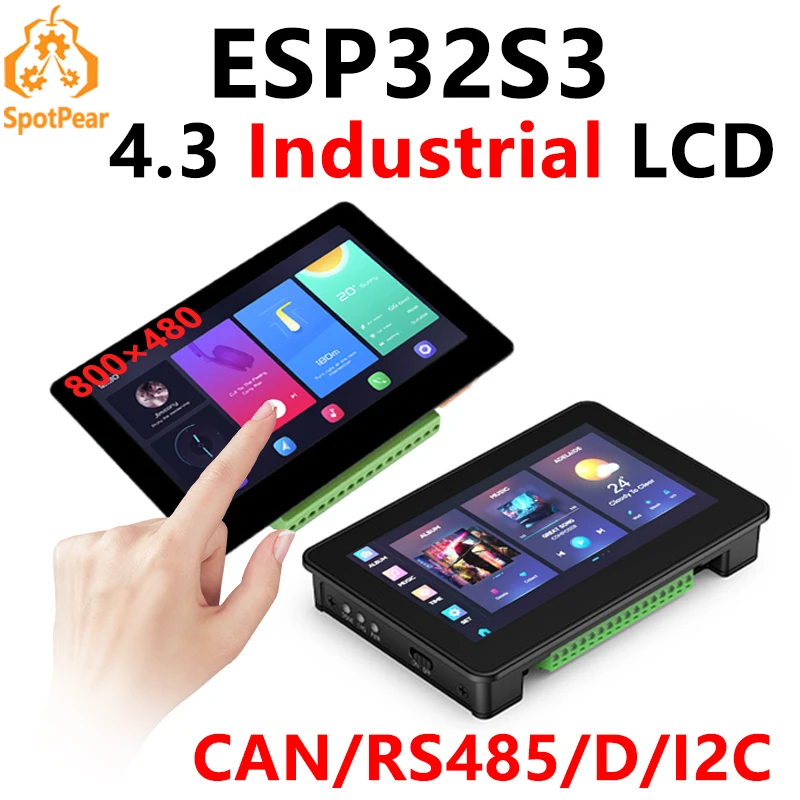 ESP32 S3 4,3-Zoll-LCD (B) 800 x 480 Captive TouchScreen-Anzeigetafel LVGL mit Sensor CAN I2C RS485 Image