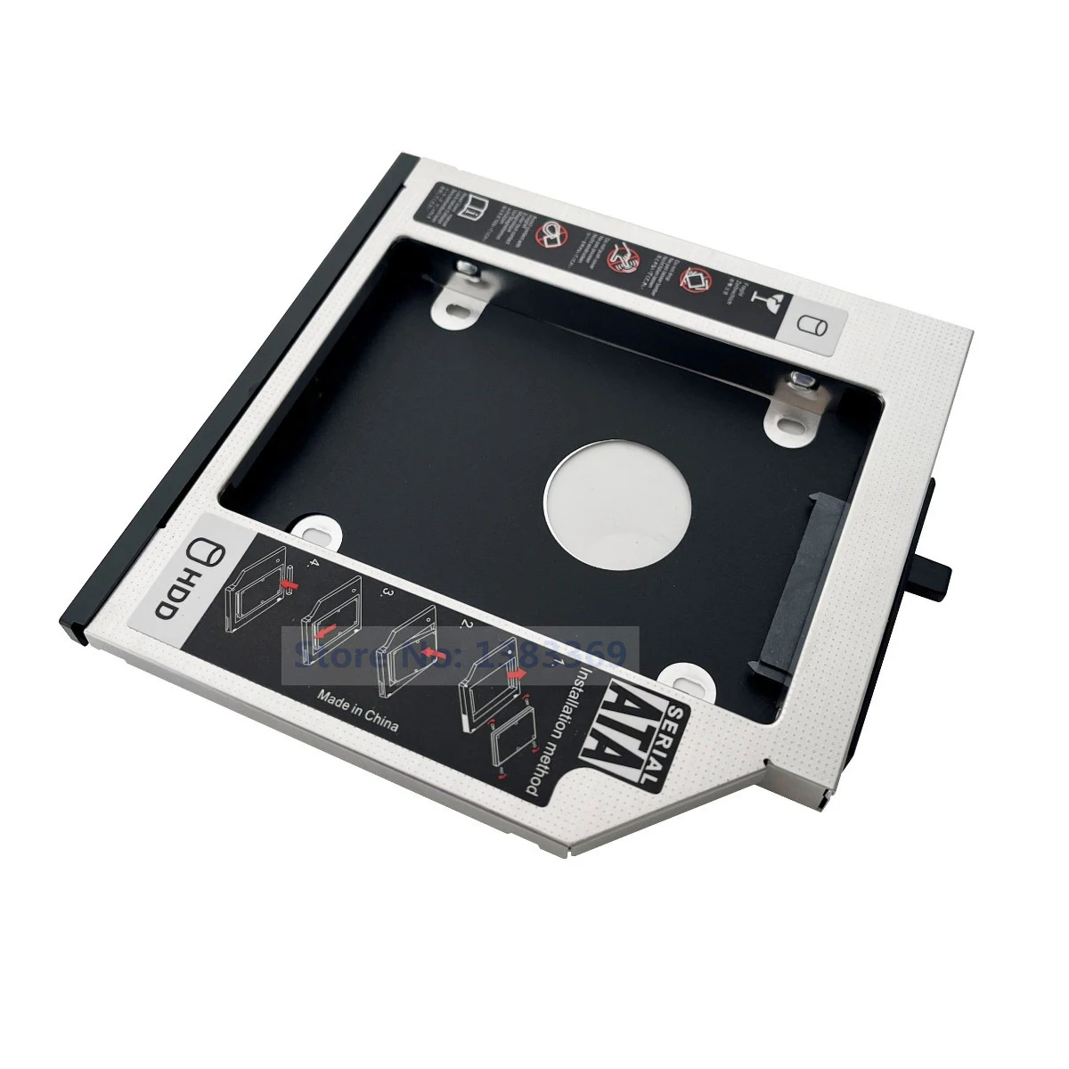 NIGUDEYANG Ultrabay 2. 2,5 HDD SSD Festplattengehäuse Optischer Bucht Caddy Rahmen für Lenovo ThinkPad R400 R500 T420 T430 T510 Image