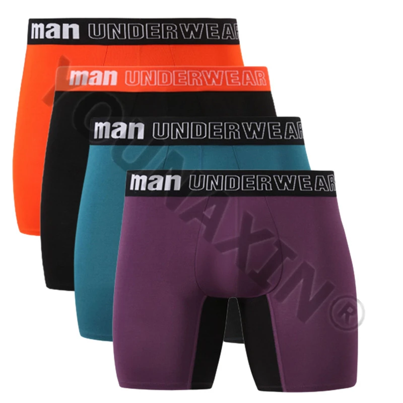 4 stück Große Größe Männer Sexy Höschen Unterwäsche Boxer Briefs Bambus Faser Knickers Nähte Farbe Homme Lange Undies Junge Unterhose M L XL 2XL 3XL 4XL 5XL 6XL 7XL