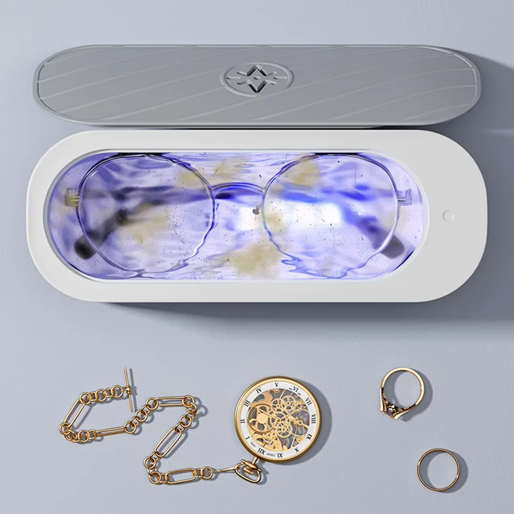 NEUE Ultraschall-Reinigungsmaschine USB wiederaufladbar Hochfrequenz-Vibrationswaschreiniger Schmuck Brillenreiniger Image