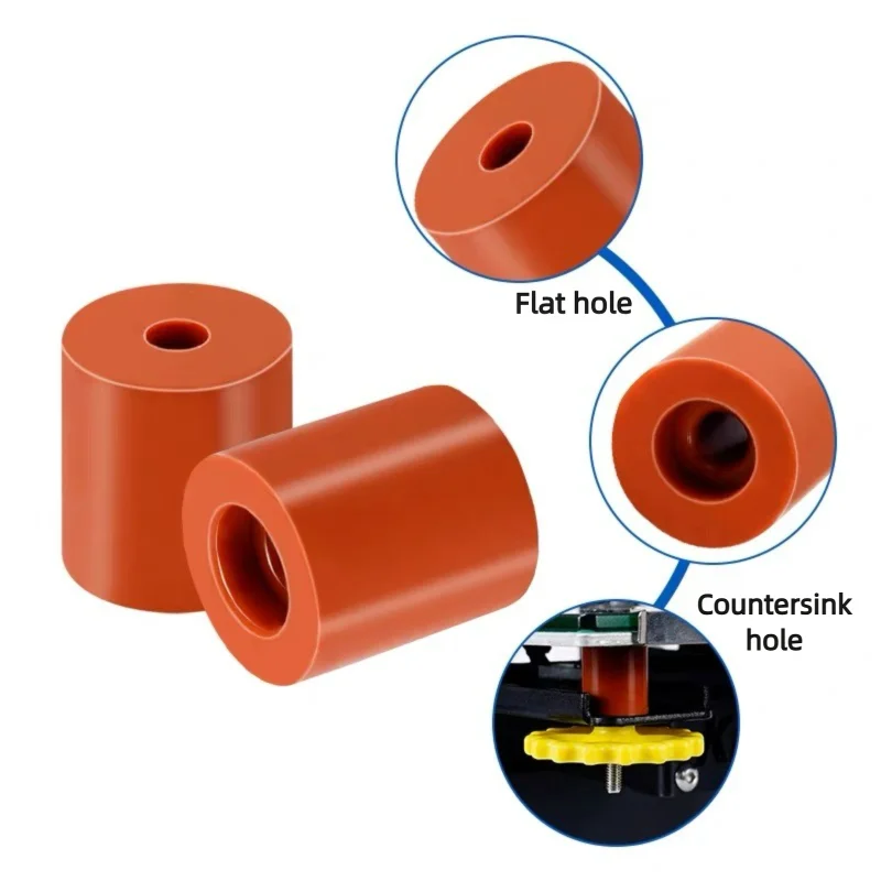4 stücke 3D Drucker Silikon Solide Spacer Hohe Temperatur Heißer Bett Nivellierung Spalte für CR10 10S Ender3 3S 3 Pro 3 V2 3d Drucker Teile Image