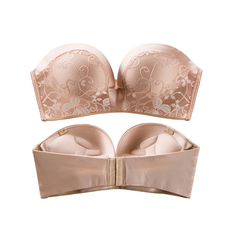 Sander ala sexy Frauen nahtlose Unterwäsche Dessous träger losen BH Hochzeits kleid Push-up Spitze unsichtbare rücken freie Dessous Image