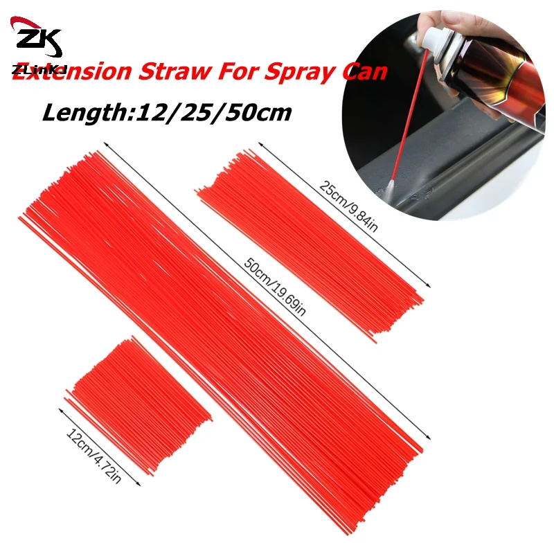 100 Teile/los Spray Kann Kunststoff Verlängerung Stroh Ersatz Zubehör 12/25/50 cm Rot Rost Entferner Schmiermittel spray Strohhalme Image