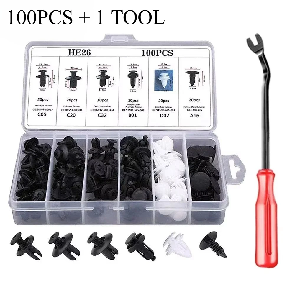Auto-Innen- und Außenverkleidungs-Clip-Set 50/101-teilig für Stoßstangen-, Kotflügel-, Zierleisten-Ersatz und Wartung Image