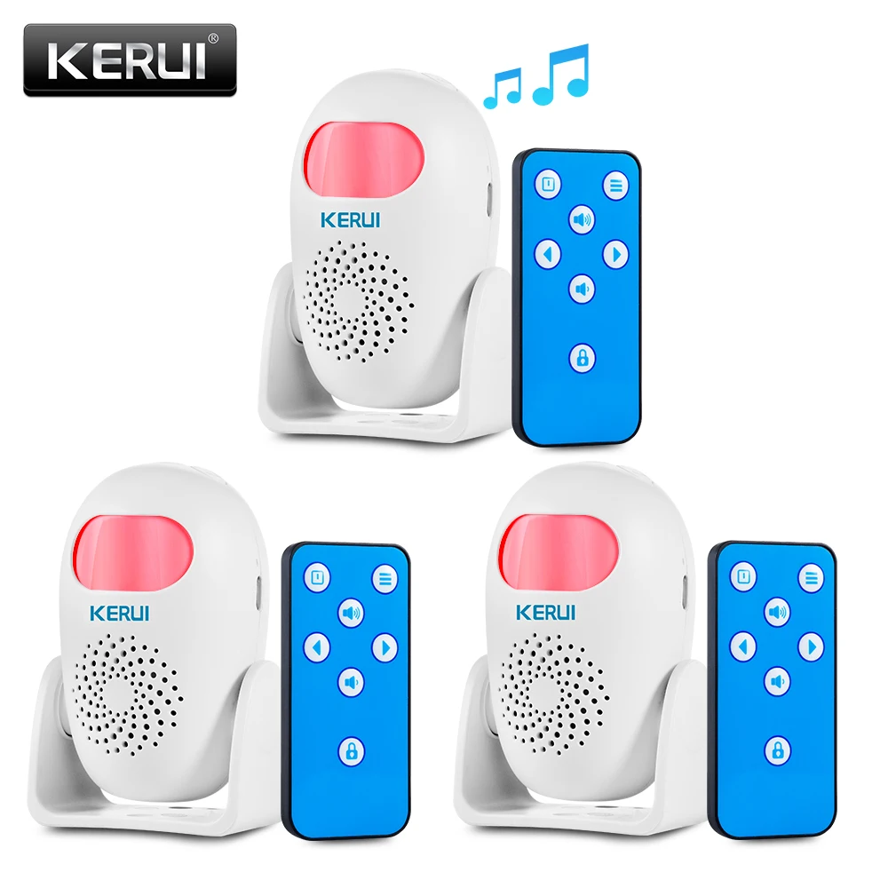 KERUI Drahtloser PIR-Bewegungsmelder-Alarm, Willkommensglockenspiel, Alarmmodus und Willkommensmodus, Infrarot-Bewegungsmelder, 11 Länder, Sprache