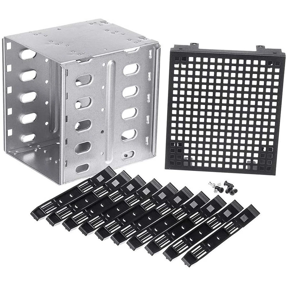 5,25 Zoll bis 5 x 3,5 Zoll SATA SAS HDD Cage Rack Festplattengehäuse mit Lüfter Festplatte Festplatte Fach Caddy Adapter Image