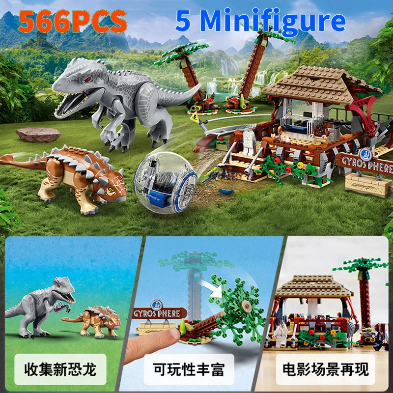 Bausteine Jurassic-Serie Tyrannischer Tyrannosaurus Rex vs. Ankylosaurus 75941 Kinder-Montage-Dinosaurier-Spielzeugmodell Image