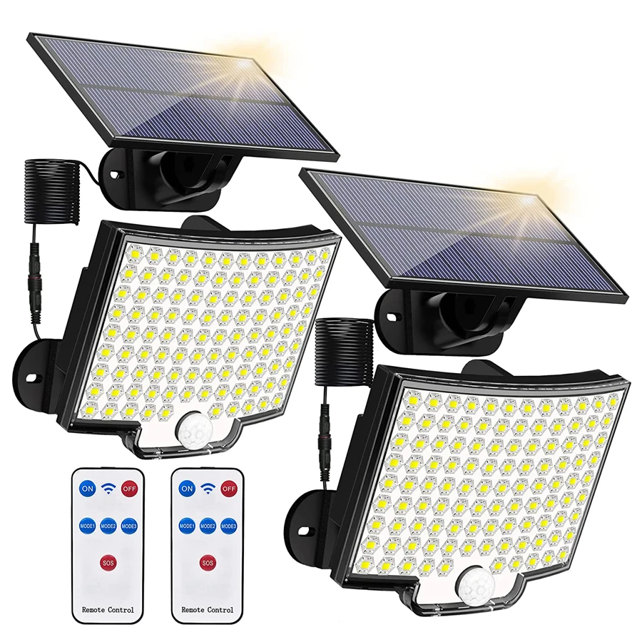 106/318 LED-Solarleuchte für den Außenbereich, 328 LED-Strahler, IP65, wasserdicht, Bewegungsmelder, menschliche Solar-Flut-Sicherheitsleuchten, 3 Modi