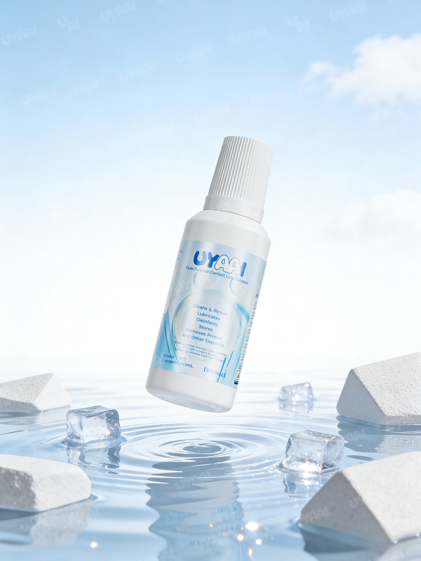 Brandneue Lösung für Kontaktlinsen, Krankenpflege, Borneol, 60 ml, für Augen, Kontaktlinsen, Wasser, Pupillenreinigung, Gesundheitspflege, Linsenlösung Image