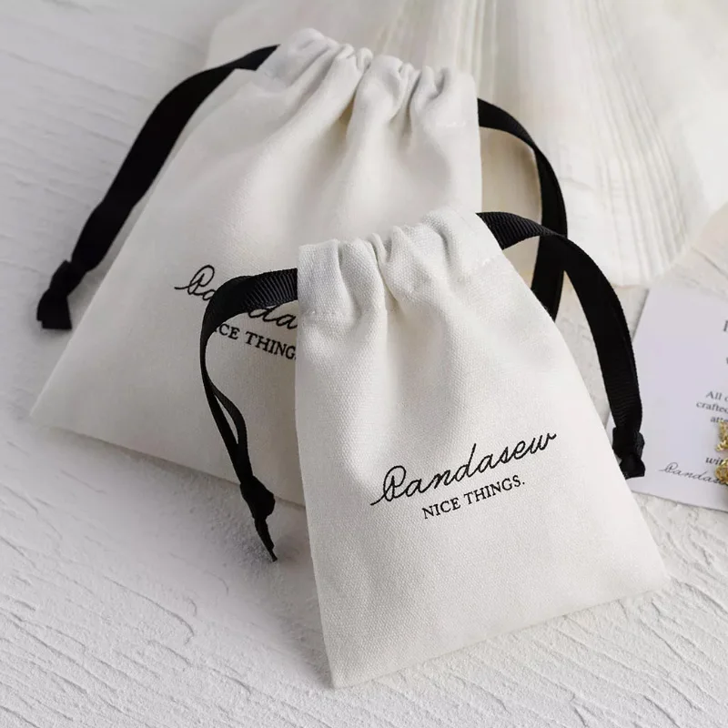 Geschenktüten aus Baumwolle, Party-Süßigkeitssack, 5 x 7 cm (2 x 2,75 Zoll), 7 x 9 cm, 11 x 14 cm, 15 x 20 cm (6 x 8 Zoll), Make-up-Kosmetikbeutel mit Kordelzug Image