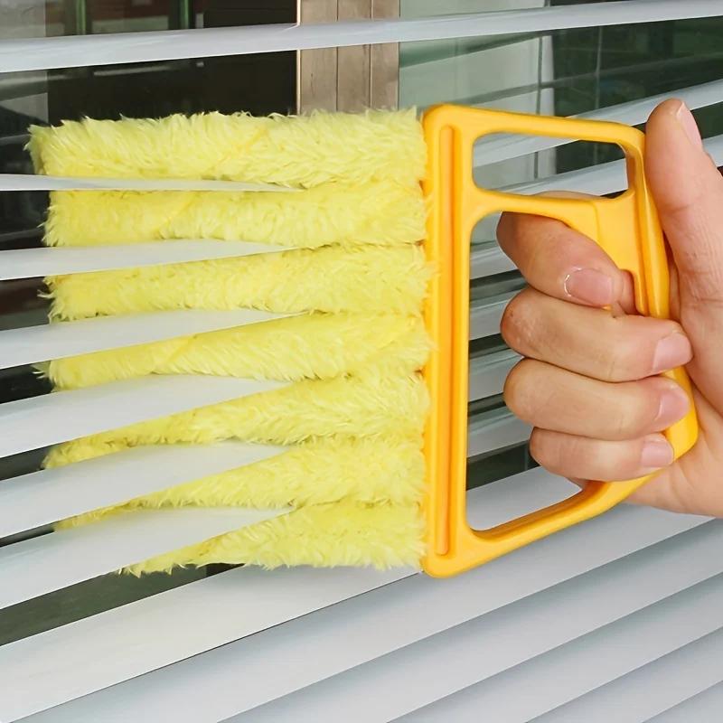 Fensterreinigungsbürste für Jalousien, abnehmbare, waschbare Staubentfernungsbürste für Jalousien, Staubwedel für Jalousien, Haushaltsstaubbürste für Fensterblin Image