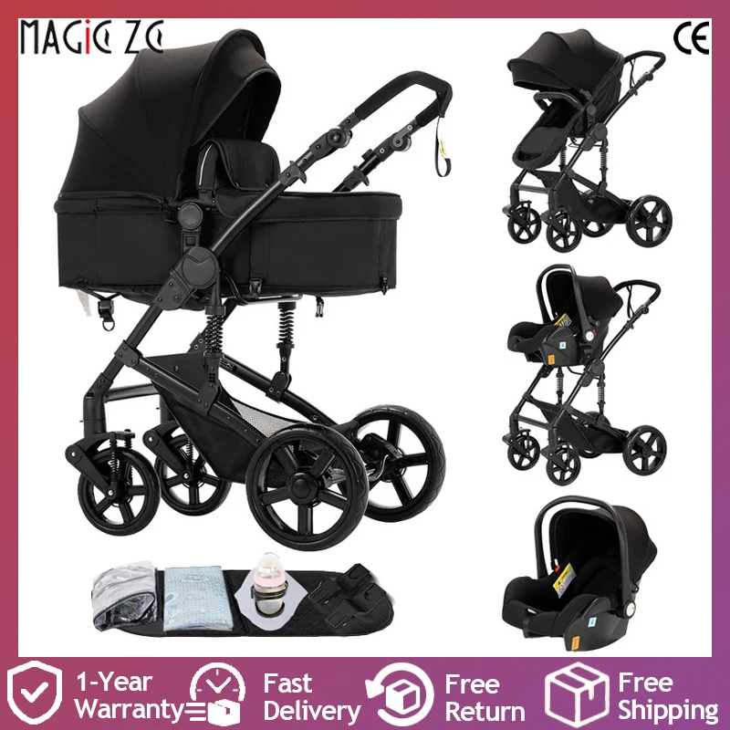 Multifunktionaler Kinderwagen 3 IN 1, Kinderwagen-Kombinationen mit Autositz, kompaktes Kinderwagen-Reisesystem für Neugeborene, Kinderwagen, Kinderwagen
