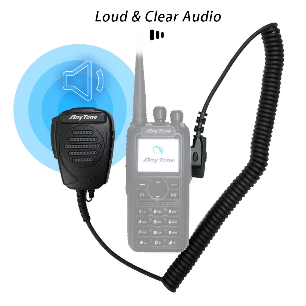 AnyTone Lautsprechermikrofon passend für AT-D878UV AT-D878UVplus AT-D878UVii plus AT-D868UV tragbares Walkie Talkie K-Stecker-MIC Image