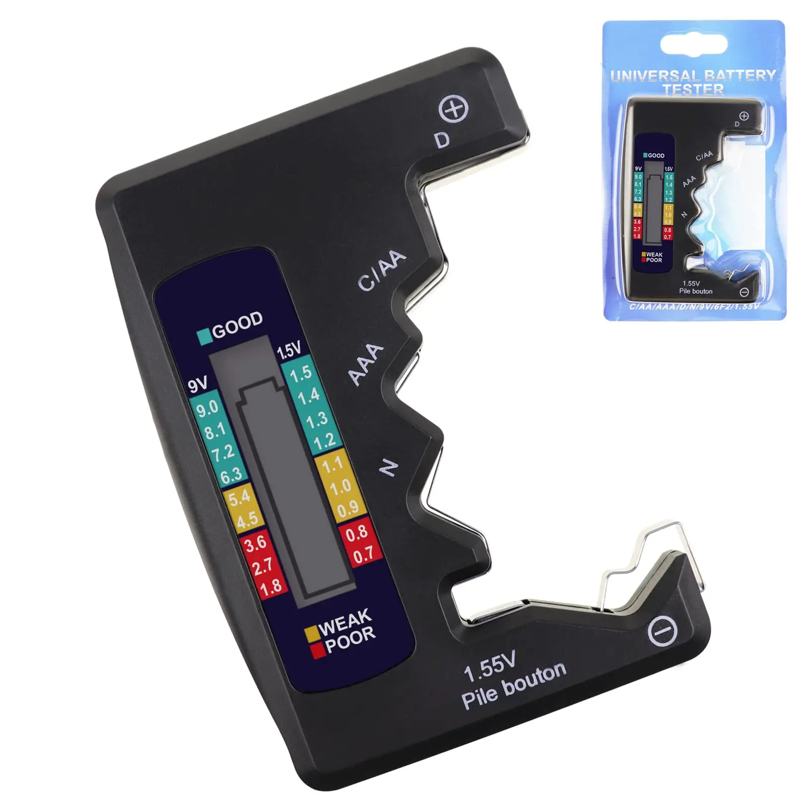 Batterien Tester Digitale Kapazität Universal Taste Für Lithum N/AAA/CAA/D/1,5 V Zelle Batterien Tester Checker BT168 Power Image