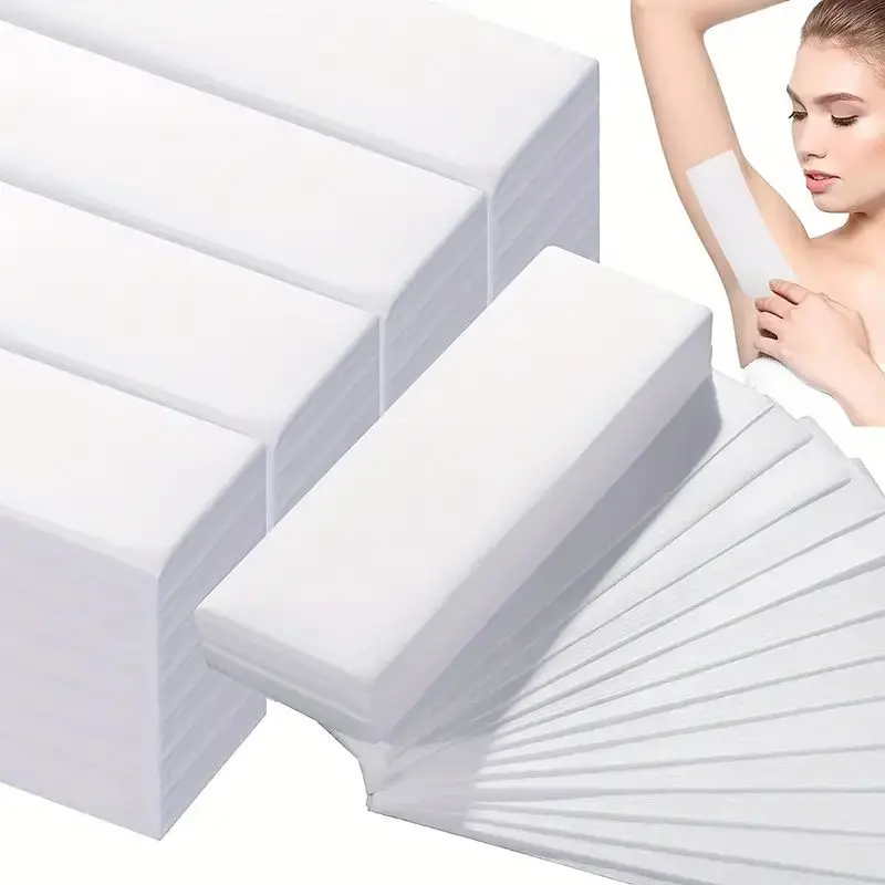 Deluxe-Wachsstreifen-Set – schmerzlose, sanfte und wirksame Haarentfernung für Gesicht, Augenbrauen, Bein, Körper und Bikinizone mit einfachem Image