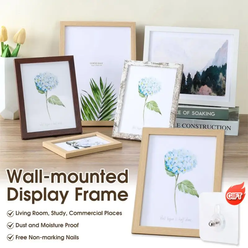 Multi-Size-Wand-Display-Rahmen Holz Foto rahmen DIY Foto rahmen hochwertige Home dekorative Bilderrahmen einfach zu hängen