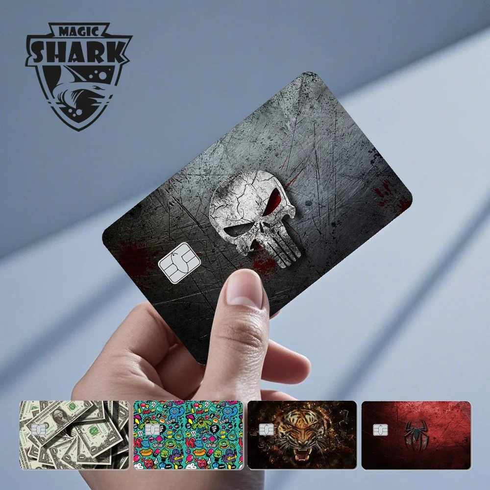 Magic Shark Bat Skull Graffiti Tiger PVC Soft Sticker Film Skin Cover für Debit Credit Card Waterproof Image