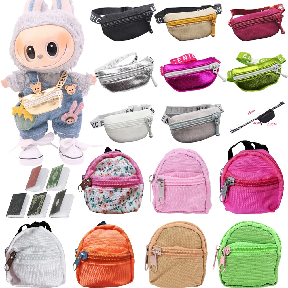 Handgemachte Puppe Sling Bag Rucksack für Labubu Kleidung Zubehör V1 V2 V3 17cm Plüsch Puppe Spielzeug für Mädchen Image