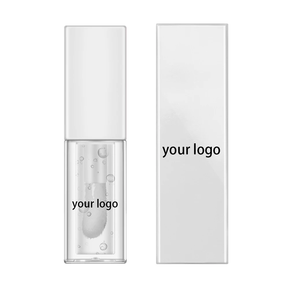 Private Label Clear Lipgloss, individuelles Logo, langlebiges, aufpolsterndes 30-Farben-Lippenöl, vollfarbiges Make-up, feuchtigkeitsspendende Pflanzkosmetik Image
