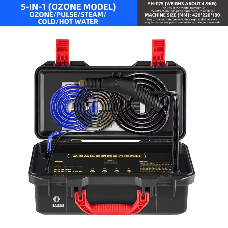 DIVEDEER 3500 W Dampfreiniger für Gewerbe und Zuhause, Klimaanlage, Dunstabzugshaube für die Küche, Dampfreiniger und Reinigungsmittel für Autos Image