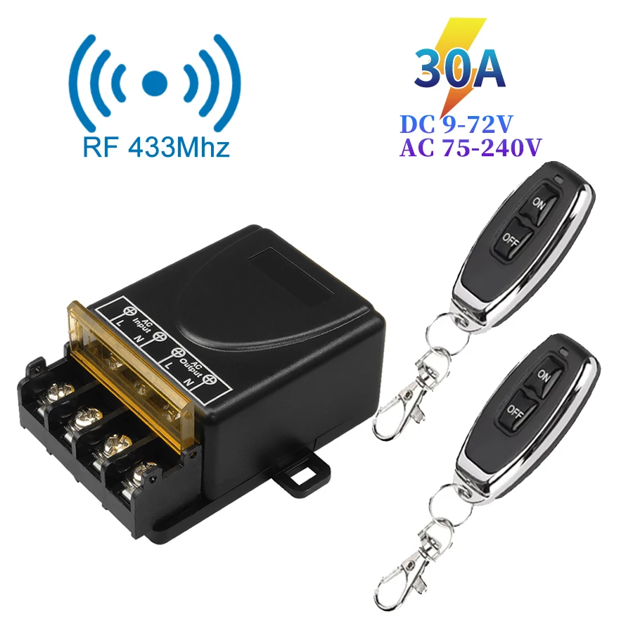 RF433Mhz Drahtlose Fernbedienung Schalter 12V 24V 220V 110V Relais Empfänger Sender für Wasserpumpe motor LED Elektrogerät Image