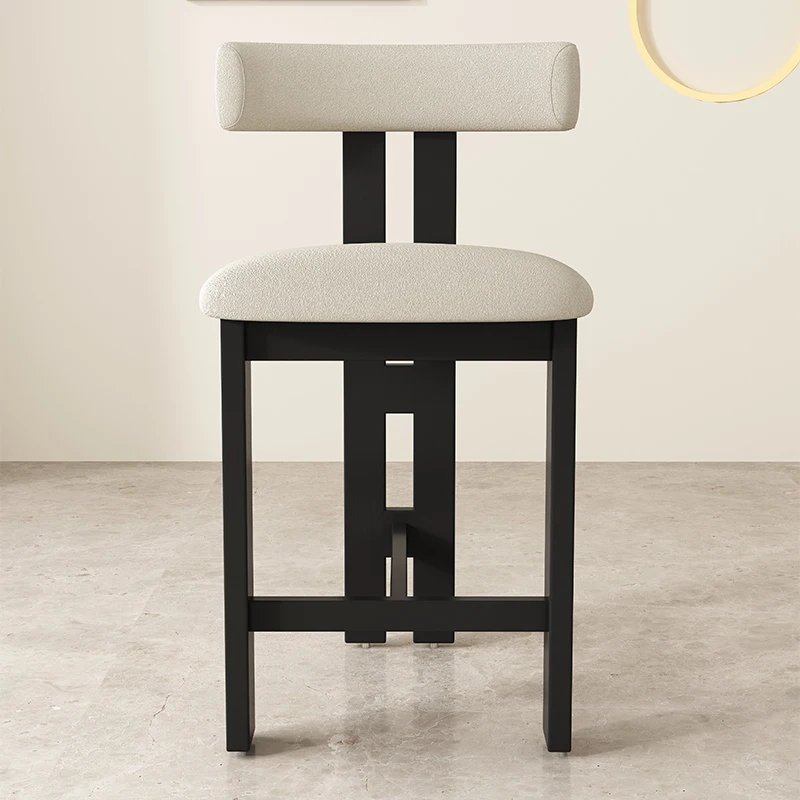 Einzigartige, minimalistische, nordische Barhocker mit Rückenlehne, hochstabile Designer-Barhocker, ergonomische, moderne Sillas de Comedor, Hauszubehör Image