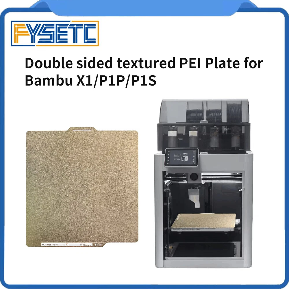 Für Bambu Lab X1 P1P P1S Bauplatte PEI 257*257mm Betttextur Doppelseitiger Federstahl für Lab P1 3D-Drucker Image