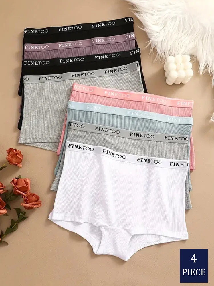 4Pcs Nahtlose Frauen Baumwolle Boxer Unterwäsche Eis Seide Shorts Einfarbig Damen Weiche Horts Plus Größe Baumwolle Boxer M/L/XL Image