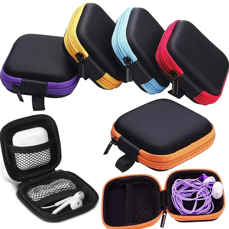 1pc mini kopfhörer schutzhülle tasche box harte Eva fall digitale ladegerät kopfhörer lagerung tasche USB daten kabel veranstalter trage tasche Image