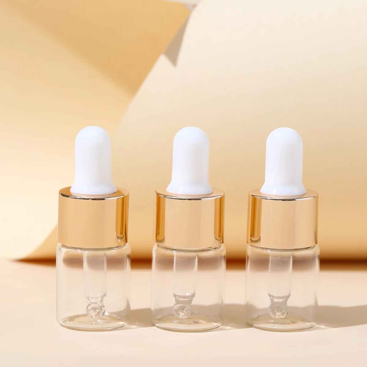 5 Stück 1 ml 2 ml 3 ml 5 ml klare Tropfflaschen aus Glas, niedliche Flaschen für ätherische Öle mit Augentropfer Image
