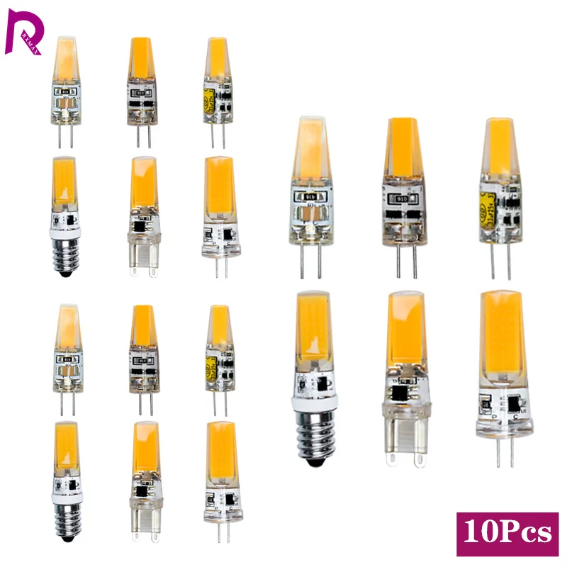 10 Stück/Set G4 LED-Glühbirne 220V 3W 6W Leuchtmittel G9 Lampe 12V E14 COB Kerzenlichter Ersatz für 30W 60W Halogen für Kronleuchter Strahler