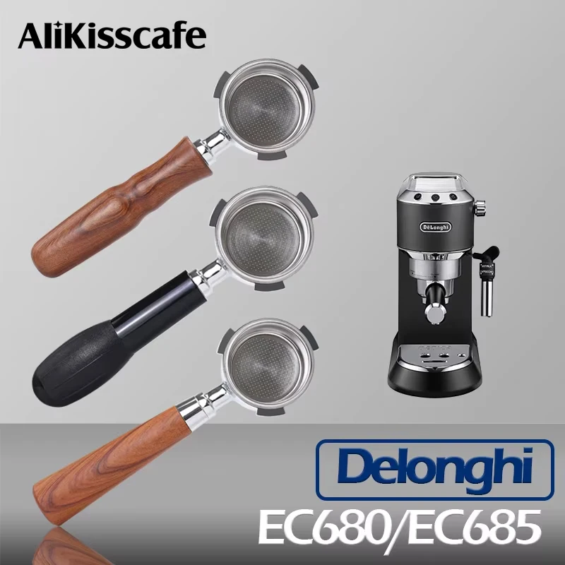 51MM Kaffee Boden Siebträger Nackt Filter Korb Für Delonghi Dedica EC680 EC685 Espresso Maker Zubehör Barista Werkzeuge Image