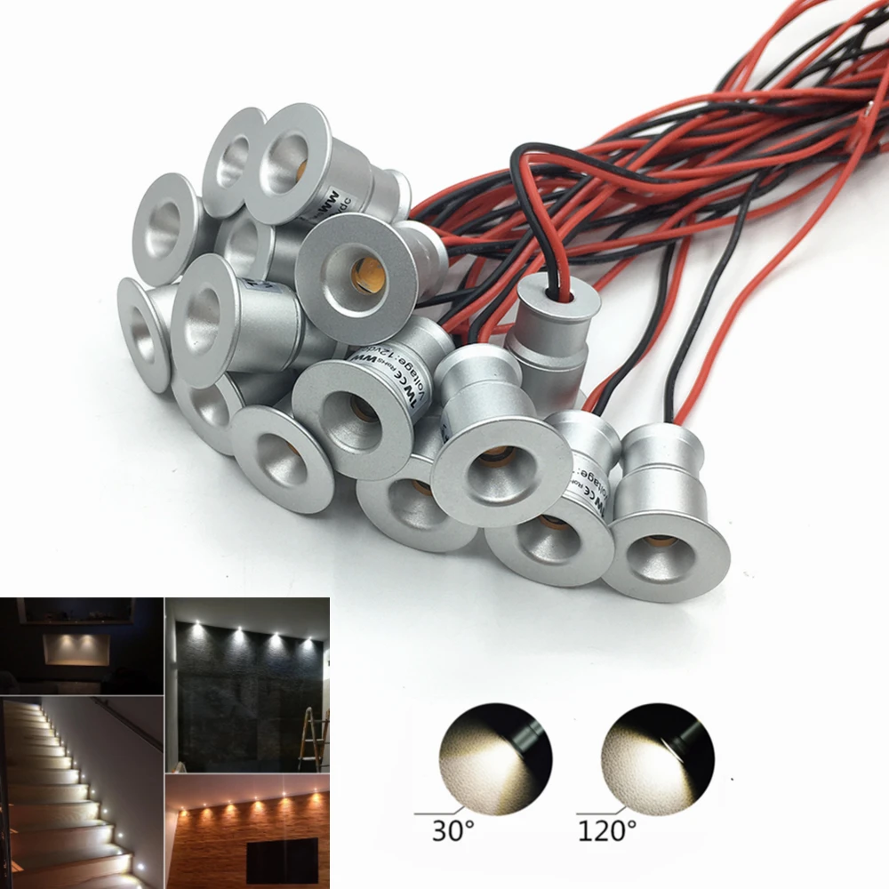 1 W IP65 Mini-LED-Strahler, 12 V, dimmbar, Umgebungs-Downlight, Focos-Spot-Lampe für KTV, Party, Decke, Treppen, Gehweg, Schrankbeleuchtung
