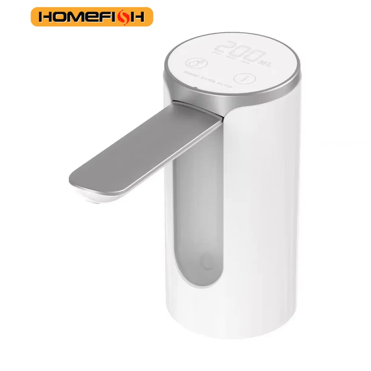 HOMEFISH Elektrische Wasserflaschenpumpe, 1200 mAh, Typ C, wiederaufladbar, mit LED-Anzeige, automatischer Touch-Taste, 3 quantitative Einstellungen Image