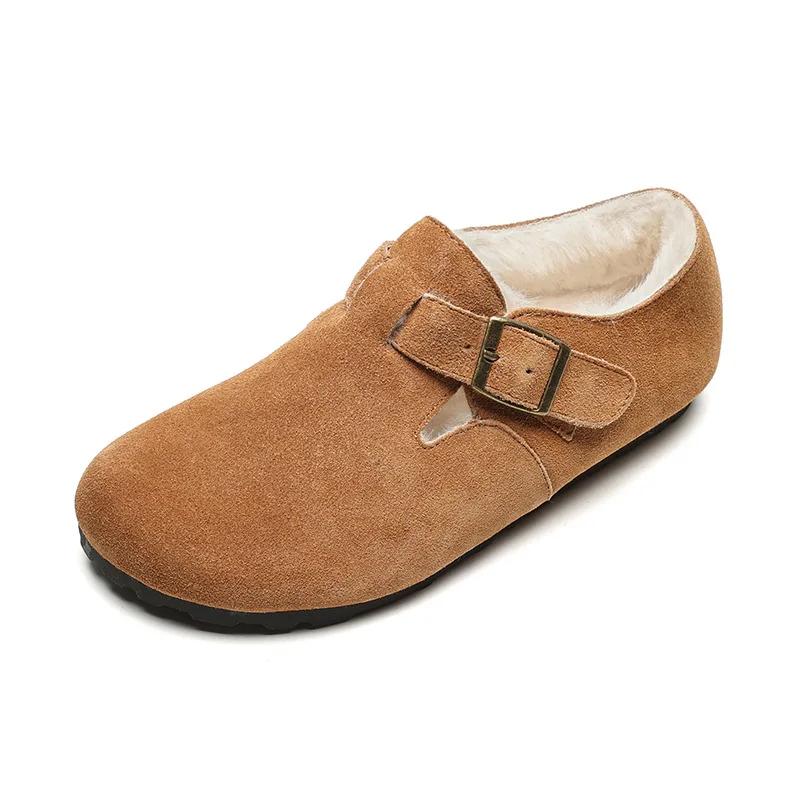 Winter Frauen Schuhe Slip Auf Plüsch Warme frauen Wohnungen Retro Echtes Leder Schuhe Frauen Große Größe 35-43 zapatos mujer WSH5183