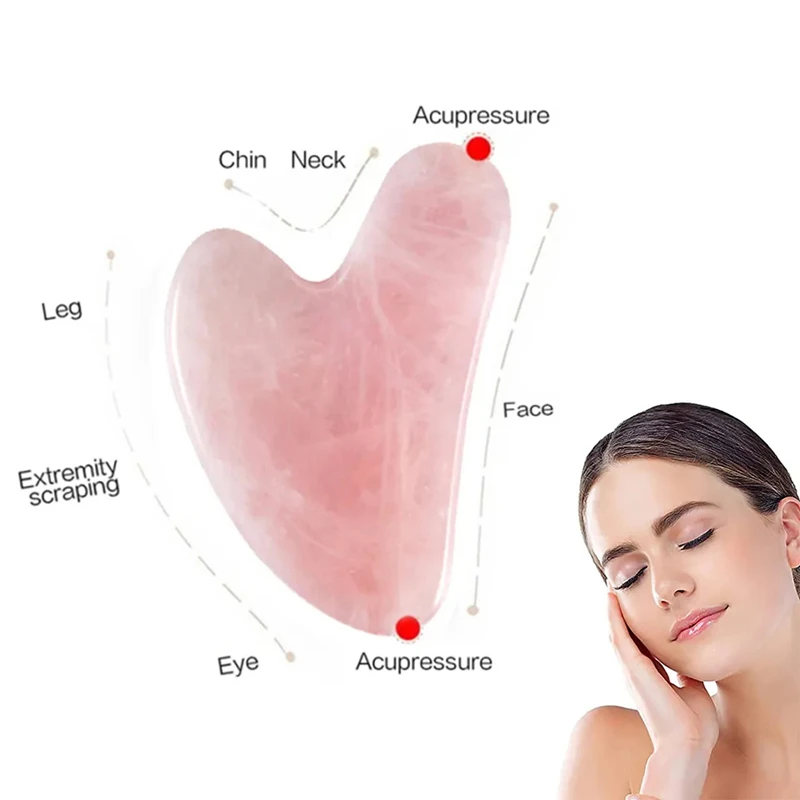 Herzform Gesicht SPA Massage Gesichtsschönheit Schaben Massage Gesichtsmassagegerät Guasha Brettmassagegerät für Gesicht Körper Schönheit Gesundheitswerkzeug Image