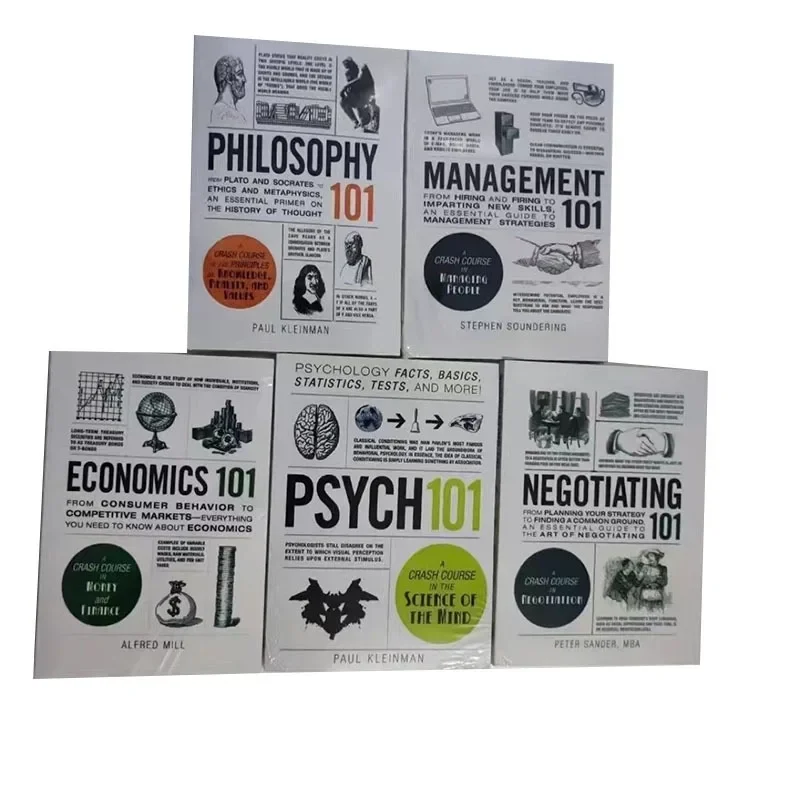 5 Bücher-Set 101-Serie Buch für Philosophie, Management, Wirtschaft, Verhandlung, PSYCH-Bücher Taschenbuch in englischen Büchern