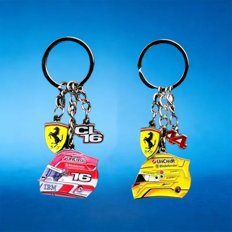 F1 Ferrari Racing Helm Schlüsselanhänger Schlüsselanhänger Ornament Anhänger Geschenk Charles Leclerc für Ferrari SF90 Stradale SF90Spider 296 GTB GTS Image