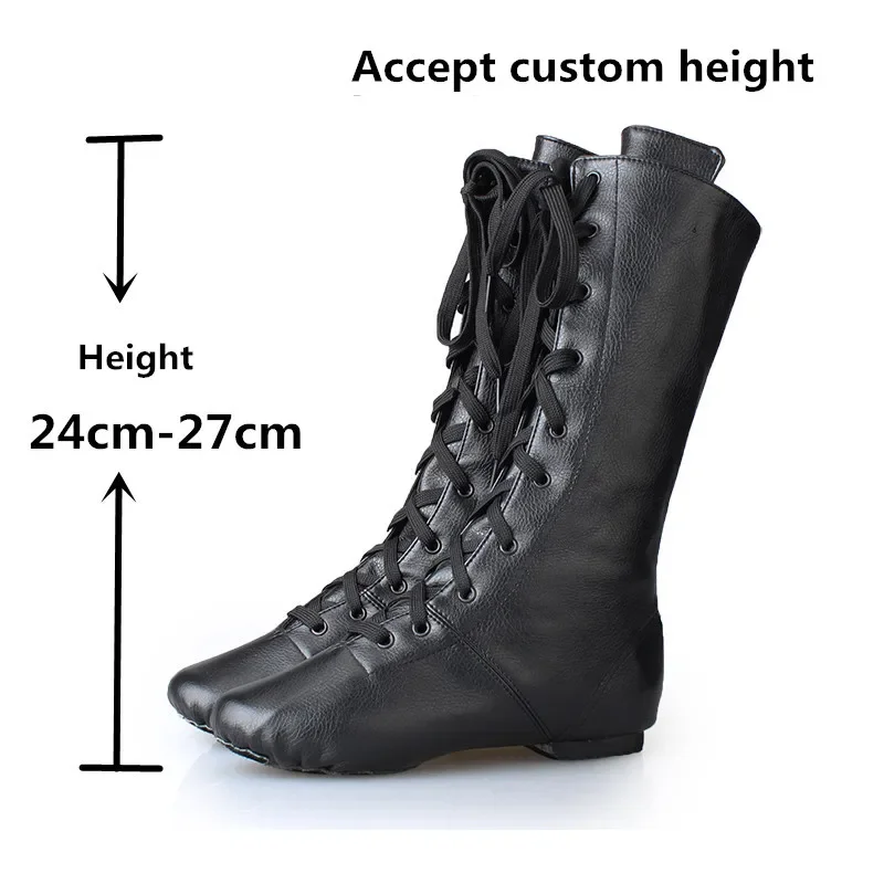 PU Leder Jazz Stiefel Männlich Weiblich Tanz Schuhe Weiche Laufsohle Hohe Schuh Nationalen Turnschuhe