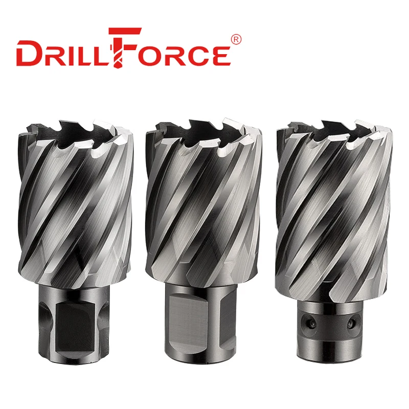 Drillforce 12–60 mm x 25 mm HSS-E Ringschneider, Lochsägen-Kernbohrer für Magnetbohrmaschine, Universal/Weldon/Fein, Schnell-in-Schaft Image