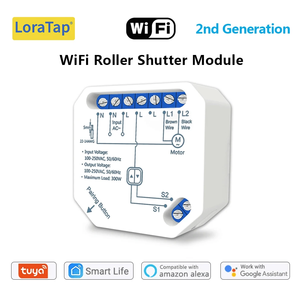 Tuya Smart Life WiFi Vorhänge Schalter Verbunden Rollladen Steuer Jalousien Motor Google Home Alexa Elektrische Fenster LoraTap