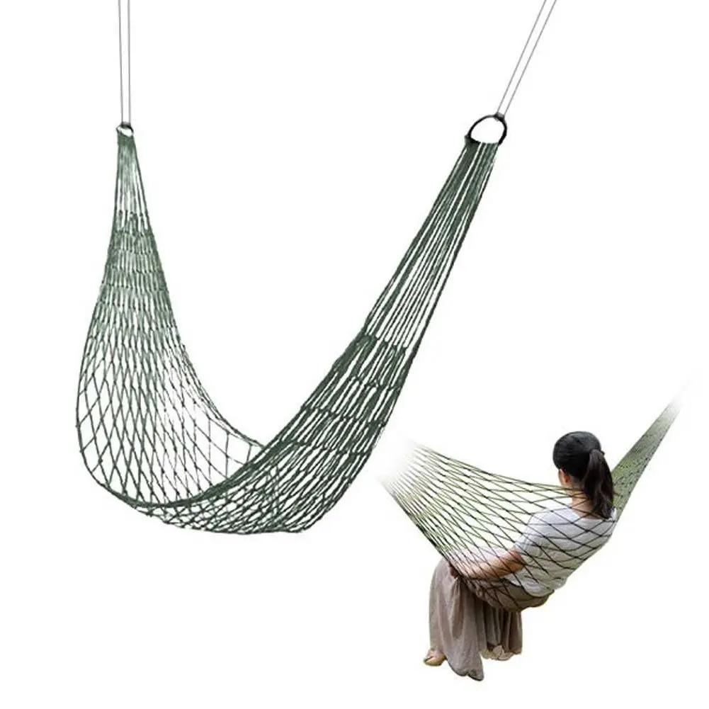 Reise-Hängematte, Camping-Hängematte, Outdoor-Sport-Hängematte, Armeegrünes Netz-Mesh-Nylon-Schlafbett