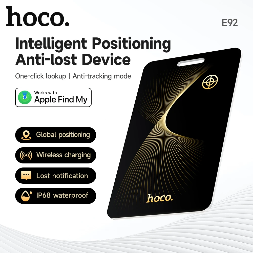 HOCO E92 Karte Intelligente GPS Globale Positionierung Smart Anti-verloren Gerät Drahtlose Aufladen Pet Tier Tracker Für Apple Find my Image