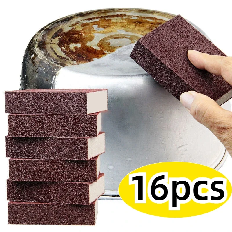 1/16Pcs Magie Schwamm Radiergummi Carborundum Entfernen Rost Reinigung Pinsel Entkalkung Sauber Reiben für Kochfeld Topf Küche schwamm Image