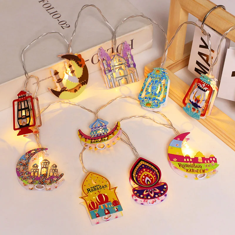 Ramadan Eid Mubarak LED Lichterketten Batterie Betrieben Mond Sterne Schloss Lampe Für Islam Muslimischen Festival Party Dekoration 2026