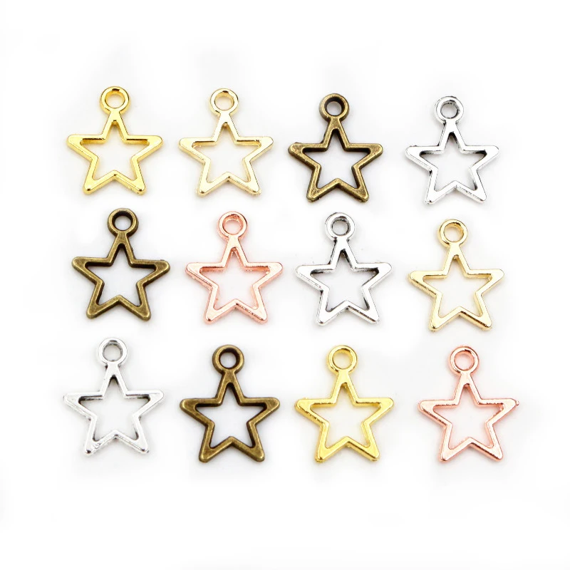 100pcs Star Charms Antike Anhänger fit,Vintage Tibetischen Bronze Gold Silber farbe, DIY Schmuck Machen Für Armband Halskette