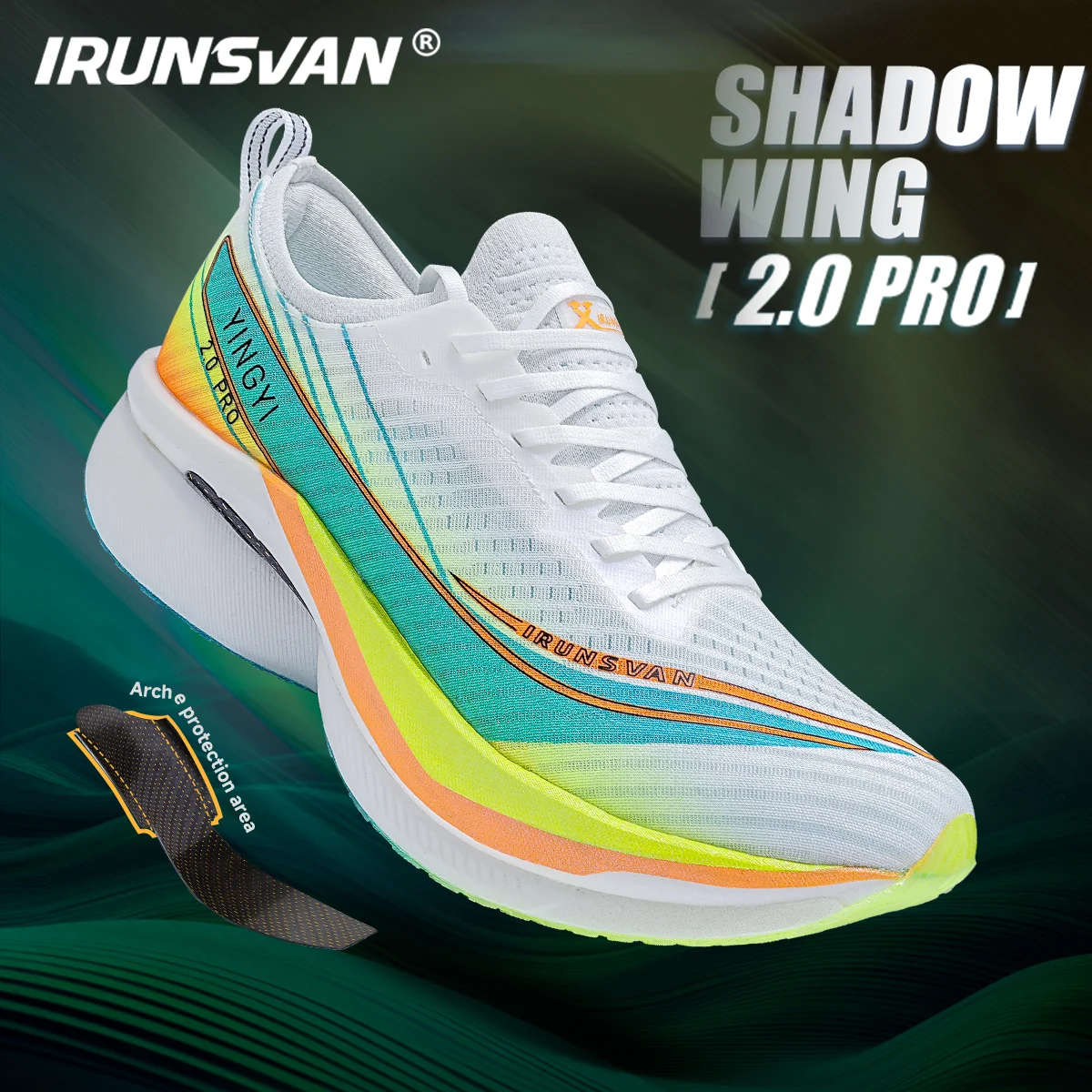 IRUNSVAN SHADOW WING 2.0 PRO 2024 Marathon Air Cushion Herren Sport Laufschuhe Carbon Plate Trail Running Schuhe Lightweight 2503