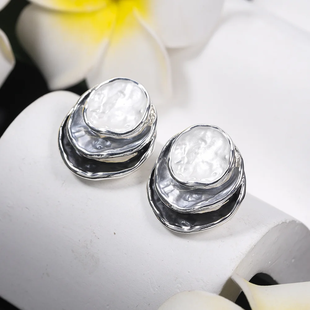 Neu in Ohr stecker Schmuck blau Emaille Luxus Frauen Eariing Vintage ästhetischen Schmuck Dekoration elegante Ohrringe für Frauen Image